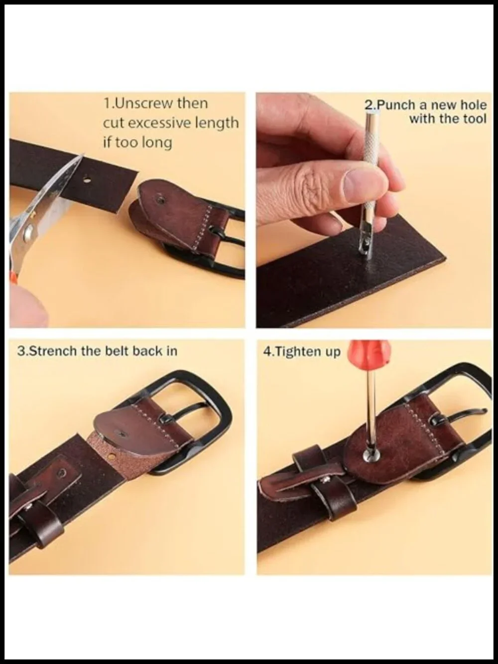 Men's Genuine Leather Western Belt with Engraved Buckle, Removable, Rodeo